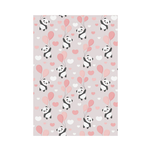 Cute panda ballon heart pattern House Flag Garden Flag