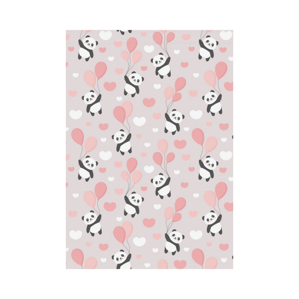 Cute panda ballon heart pattern House Flag Garden Flag