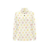 Horseshoes Pattern Print Design 02 Women's Long Sleeve Polo Shirt