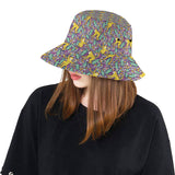 Cute yellow monkey leaves pattern Unisex Bucket Hat