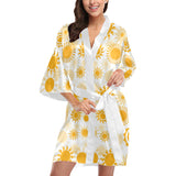 Sun design pattern Women's Short Kimono Robe
