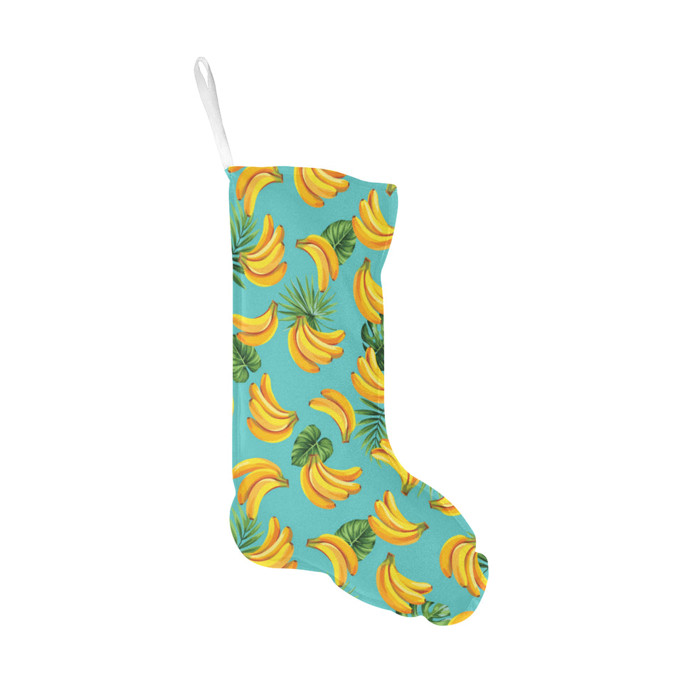 Banana Palm Leaves pattern background Christmas Stocking