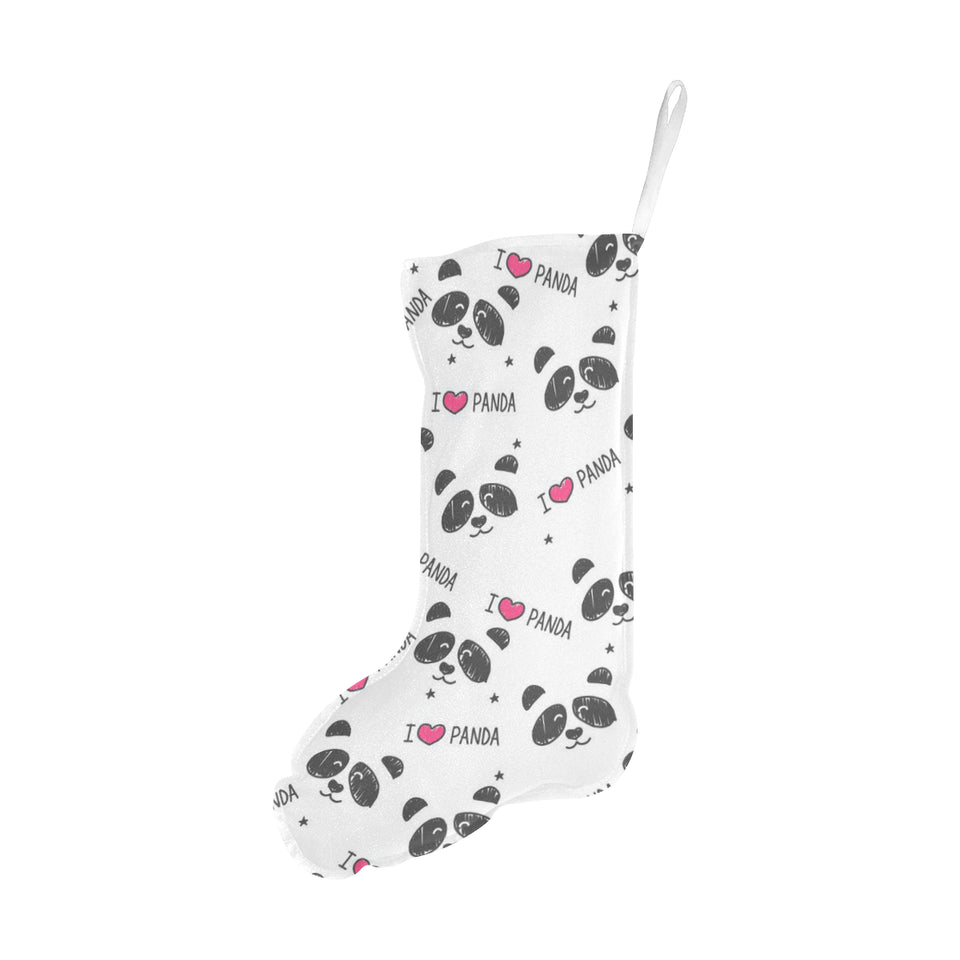 Hand Drawn faces of pandas pattern Christmas Stocking