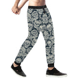 Sugar skull black white pattern Unisex Casual Sweatpants