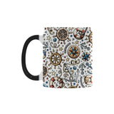 Cute nautical steering wheel anchor pattern Morphing Mug Heat Changing Mug