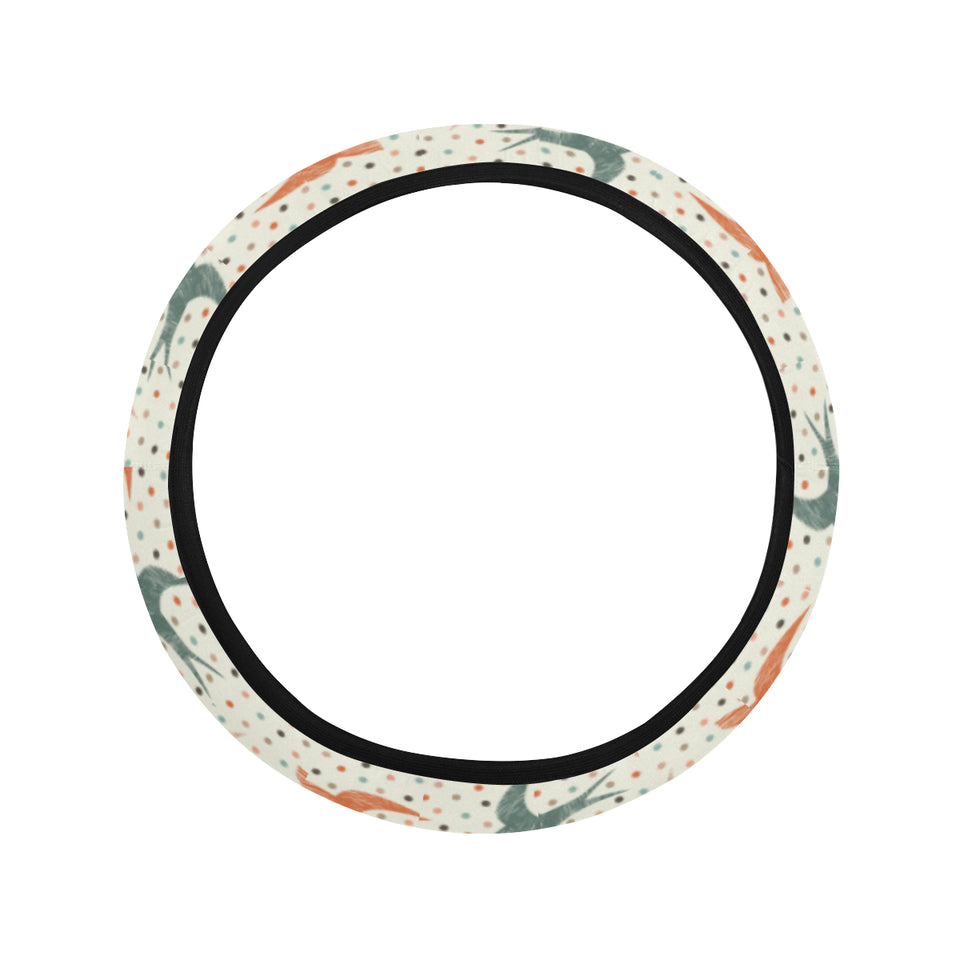 Swallow Pattern Print Design 02 Car Steering Wheel Cover