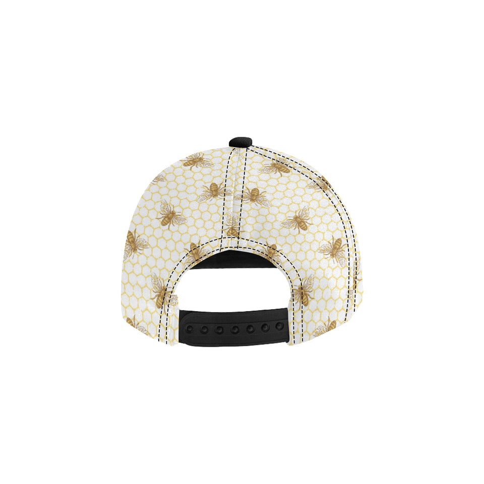 Bee honeycomb seamless design pattern All Over Print Snapback Cap