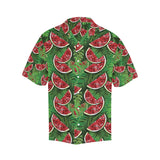 Watermelons tropical palm leaves pattern backgroun Men's All Over Print Hawaiian Shirt