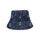 Blue Theme guitar pattern Unisex Bucket Hat
