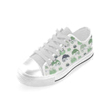 Chameleon lizard succulent plant pattern Men's Low Top Shoes White