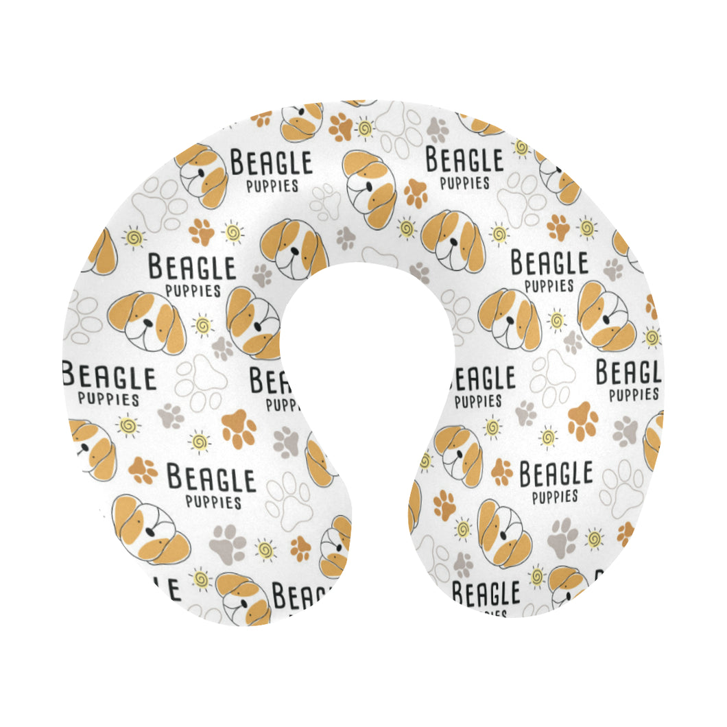 Cute beagle dog pattern background U-Shaped Travel Neck Pillow