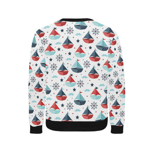 Cute color paper sailboat pattern Men's Crew Neck Sweatshirt