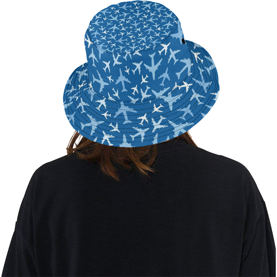 Airplane pattern in the sky Unisex Bucket Hat