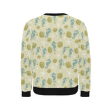 Seahorse shell starfish pattern background Men's Crew Neck Sweatshirt