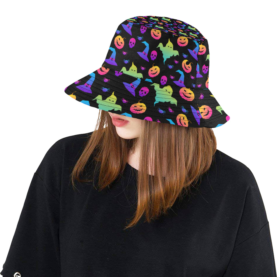Colorful halloween background Unisex Bucket Hat