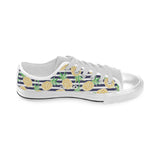 Pineapples pattern striped background Men's Low Top Shoes White