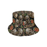 Skull rose humming bird flower pattern Unisex Bucket Hat