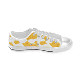 Cheese slice pattern Men's Low Top Shoes White