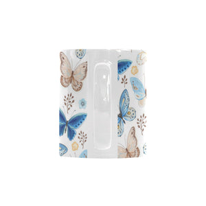 blue butterfly pattern Classical White Mug (Fulfilled In US)