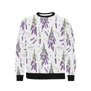 lavender flower design pattern Men's Crew Neck Sweatshirt