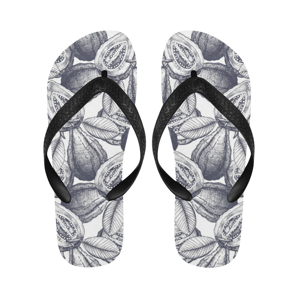 Guava tropical hand drawn pattern Unisex Flip Flops