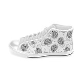 Hand drawn french fries pattern Men's High Top Canvas Shoes White