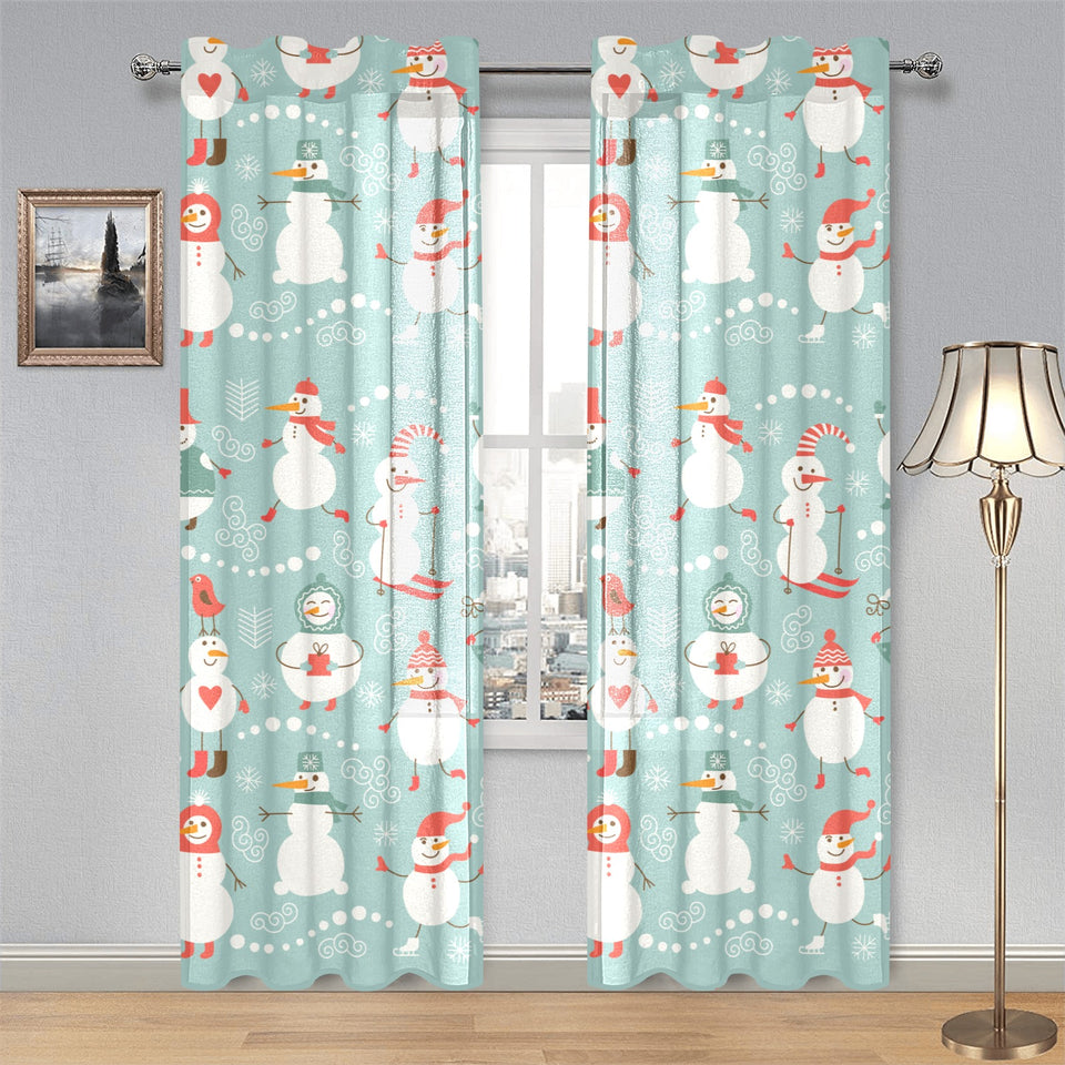 Cute snowman pattern Gauze Curtain