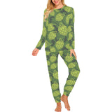 Hop pattern Hop cone background Women's All Over Print Pajama Set