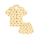 Cheese pattern Kids' Boys' Girls' V-Neck Short Pajama Set
