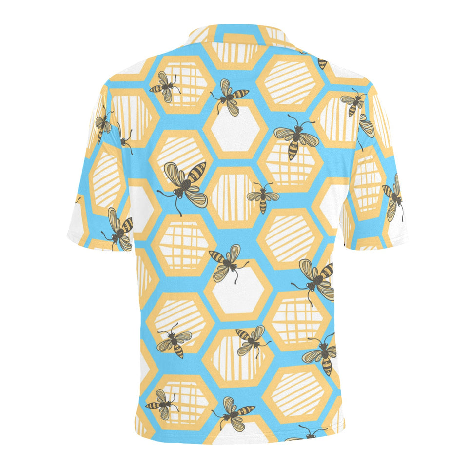 Bee honeycomb pattern Men's All Over Print Polo Shirt