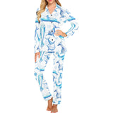 Watercolor dolphin pattern Women's Long Pajama Set