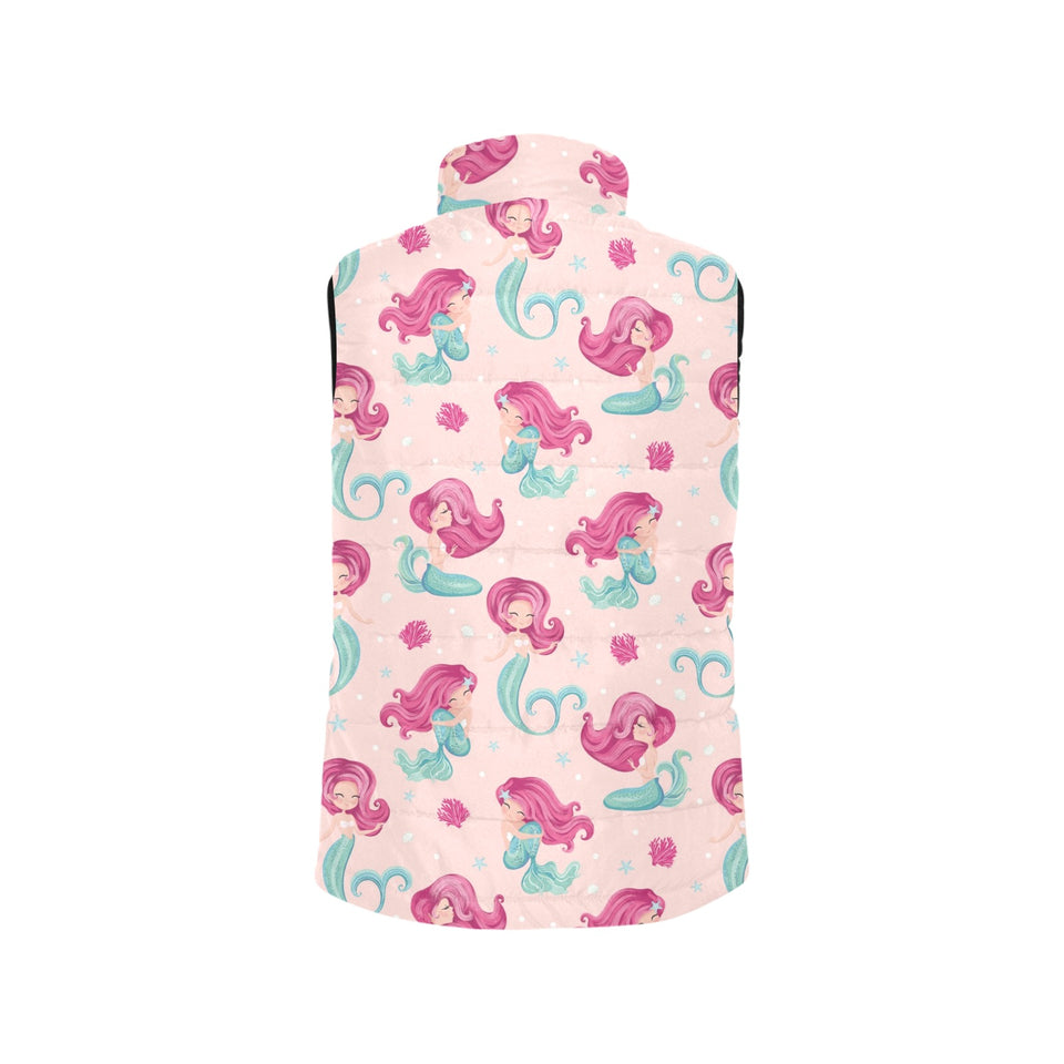 Cute little mermaid pattern Men's Padded Vest