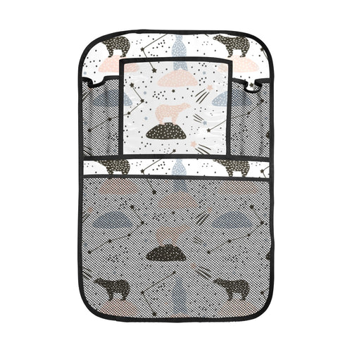 Polar bears star poka dot pattern Car Seat Back Organizer