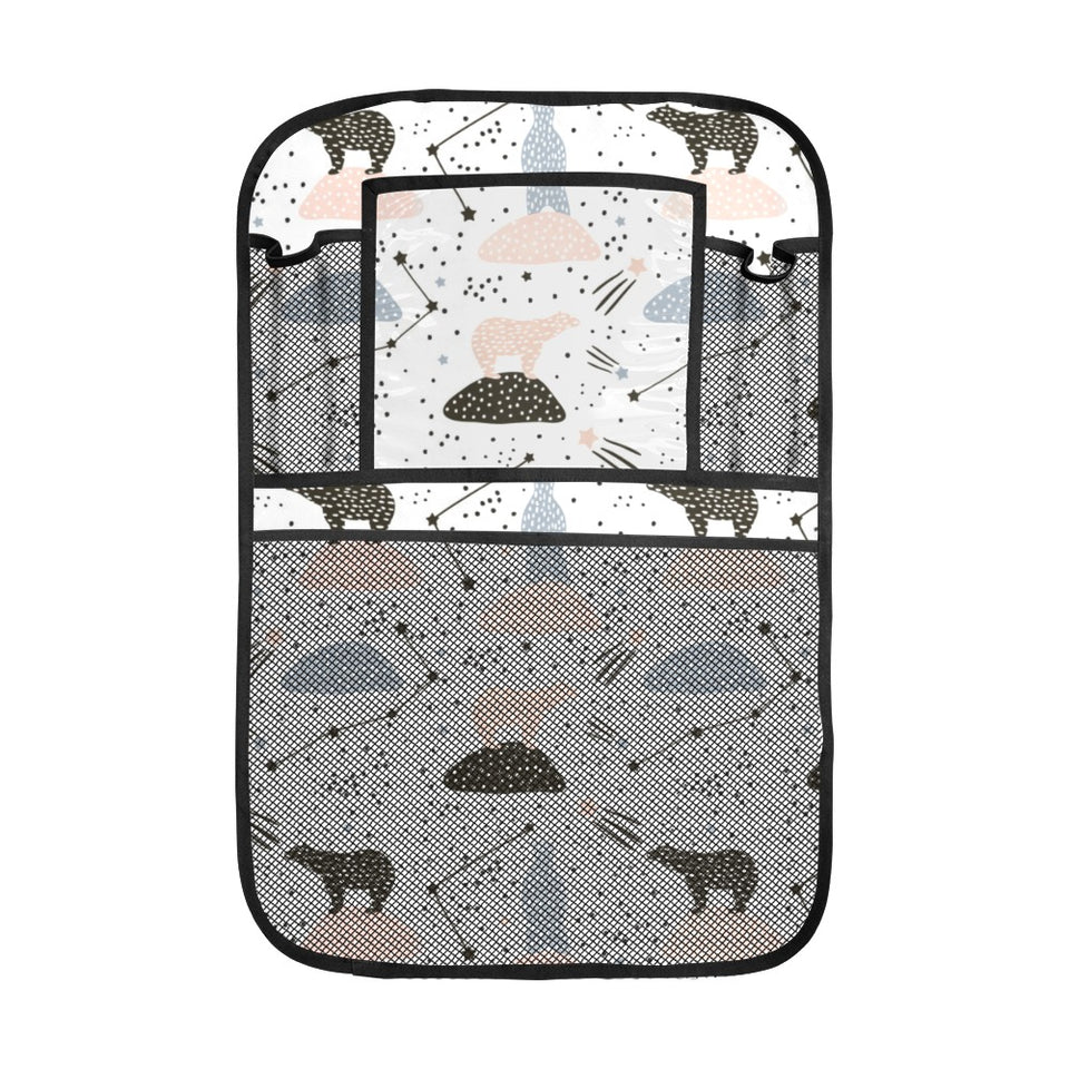 Polar bears star poka dot pattern Car Seat Back Organizer