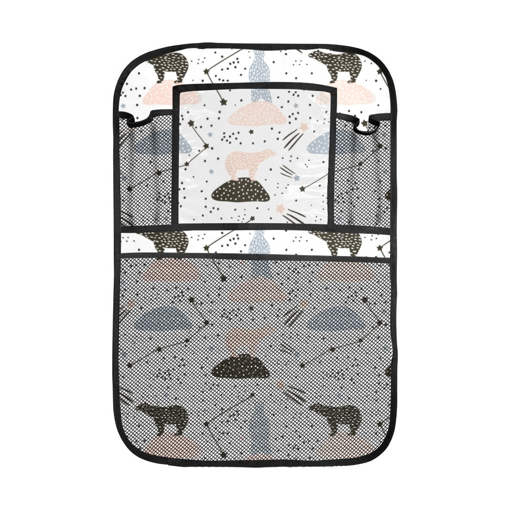 Polar bears star poka dot pattern Car Seat Back Organizer