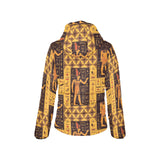 Egypt Hieroglyphics Pattern Print Design 05 Women's Padded Hooded Jacket