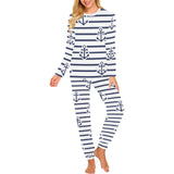 Anchor rope nautical pattern Women's All Over Print Pajama Set