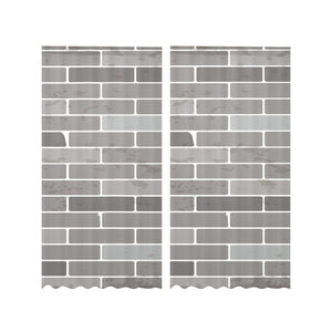 Brick Printed Pattern Print Design 05 Gauze Curtain