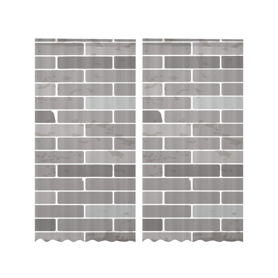 Brick Printed Pattern Print Design 05 Gauze Curtain