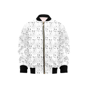 Bull Terrier Pattern Print Design 02 Kids' Boys' Girls' Bomber Jacket