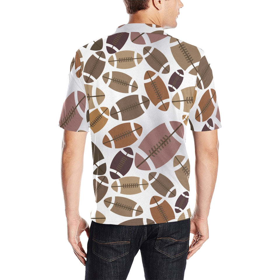 American football ball pattern Men's All Over Print Polo Shirt