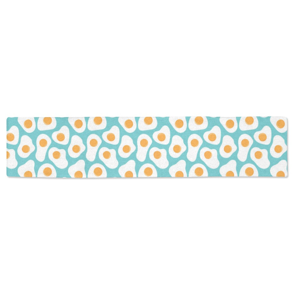 Fried Eggs Pattern Print Design 04 Table Runner