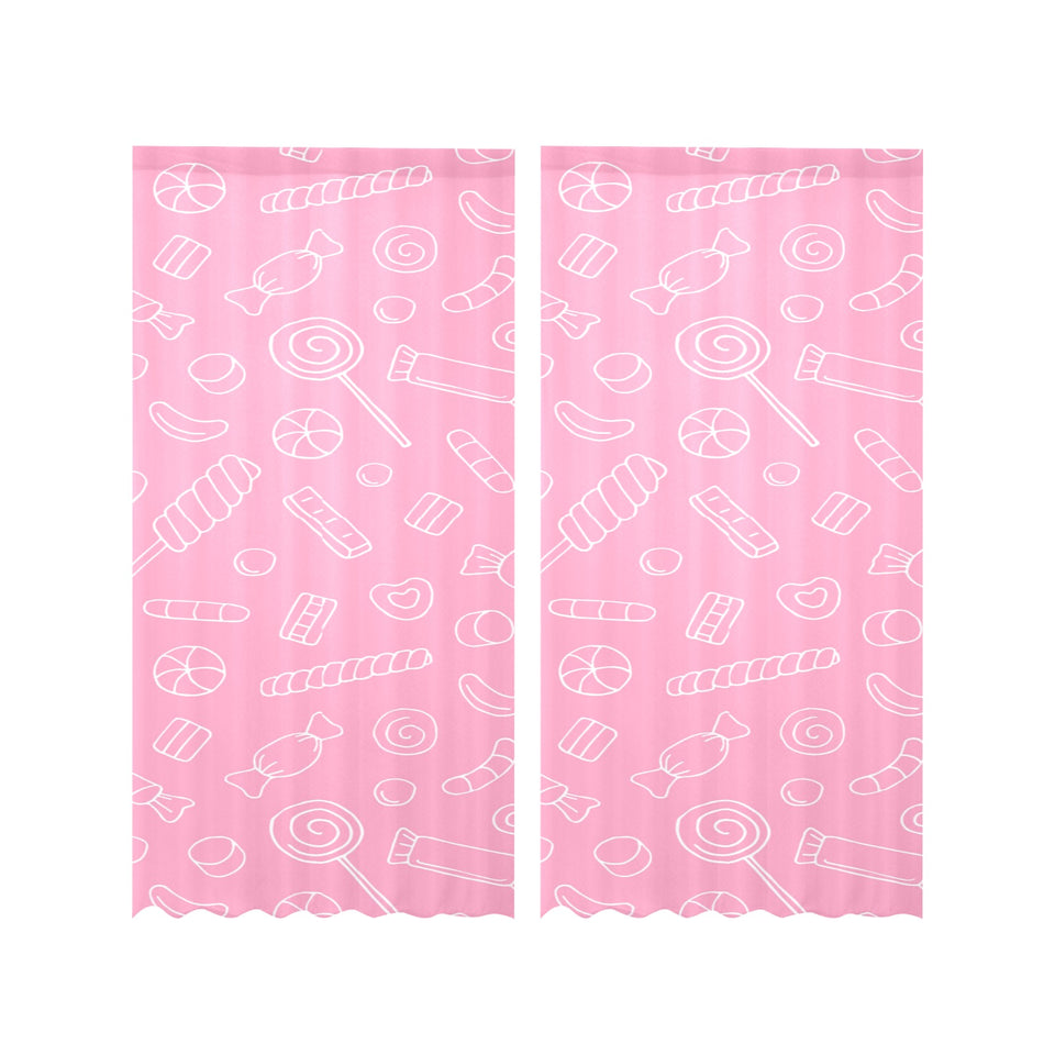 Sweet candy pink background Gauze Curtain