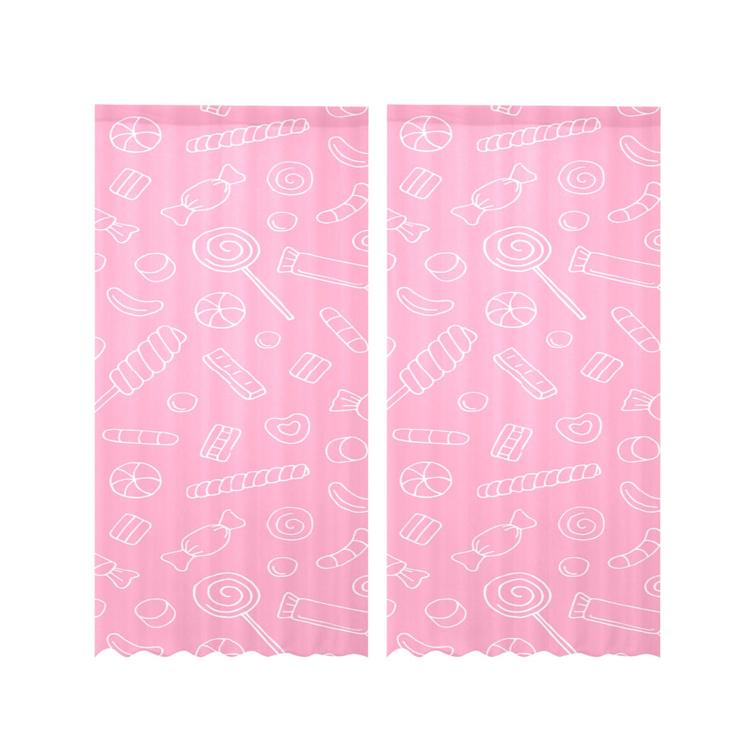 Sweet candy pink background Gauze Curtain