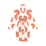 Grapefruit pattern Women's Long Sleeve Belted Night Robe