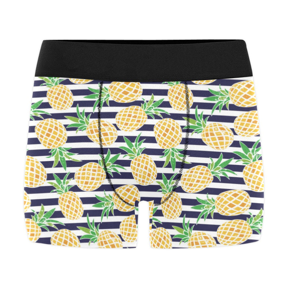 Pineapples pattern striped background Men's All Over Print Boxer Briefs Men's Underwear