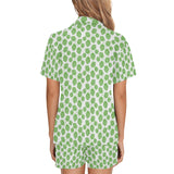 Hop pattern background Women's V-Neck Short Pajama Set