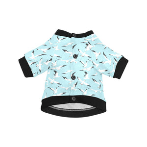 Seagull Pattern Print Design 01 All Over Print Pet Dog Round Neck Fuzzy Shirt