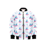 Sailboat anchor pattern Kids' Boys' Girls' Bomber Jacket