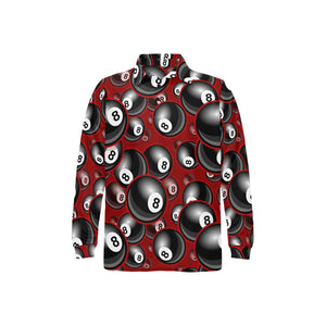 Billiard Ball Pattern Print Design 05 Men's Long Sleeve Polo Shirt